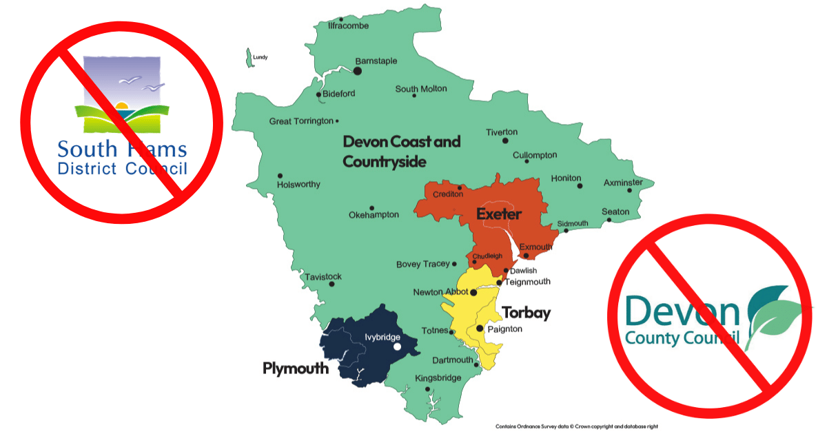 Ivybridge and parishes to be absorbed by Plymouth City Council, Kingswear by Torbay
